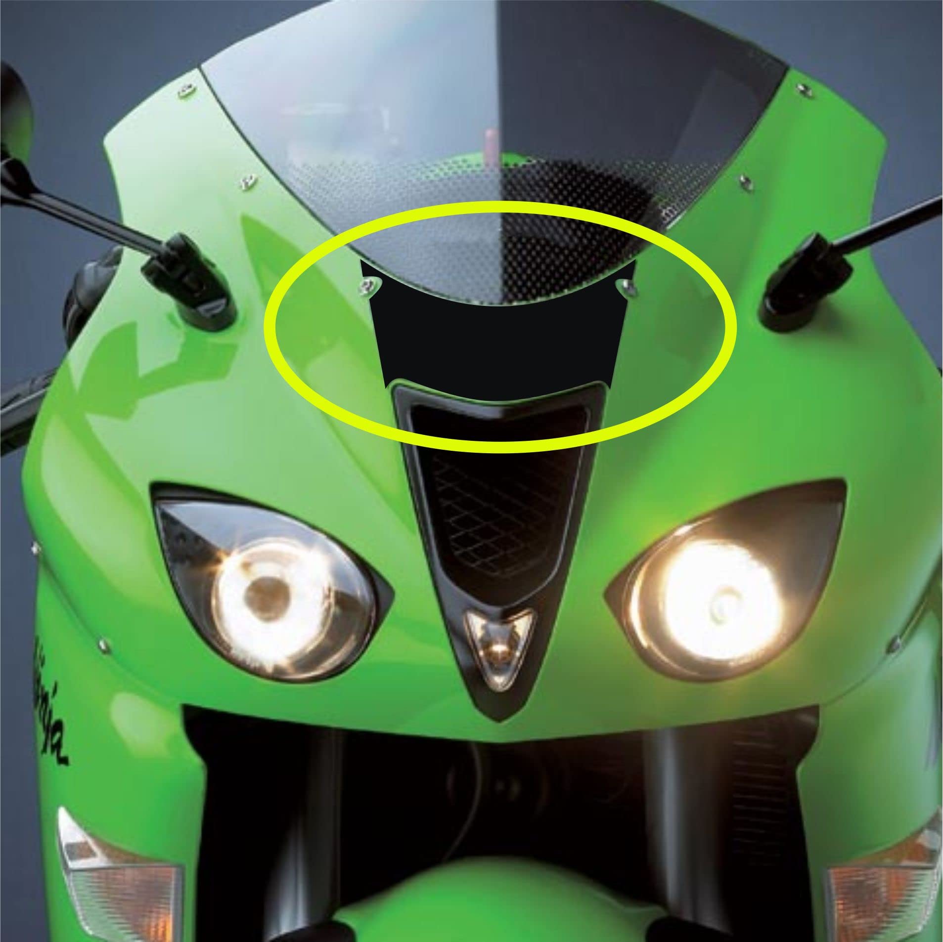 Tischaufkleber kompatibel mit Kawasaki Ninja ZX-6R ab 2007 Front Motorrad Aufkleber Farbe wählbar Cod. 1765 (070 schwarz) von Pimastickerslab