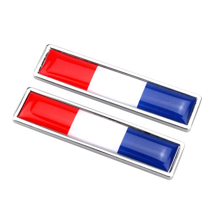 Nationalflagge Metall Aufkleber Frankreich Flaggen Auto Emblem -Abziehbilder 3D Chrom Stoßfängerzubehör 1Pair -Abziehbilder von Pineeseatile