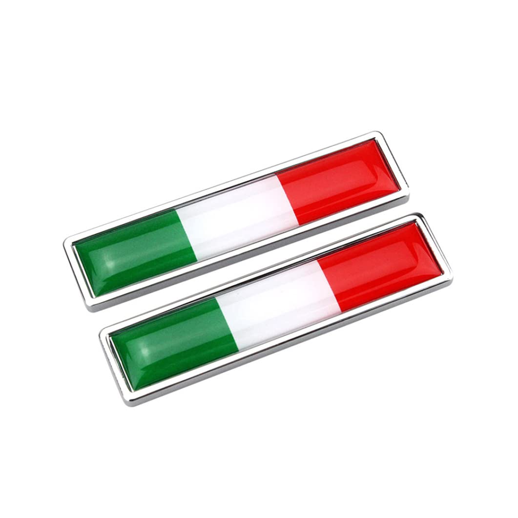 Nationalflagge Metallaufkleber Italien Flag -Chrom -Auto -Aufkleber 3D Emblem Stoßfängerzubehör 1Pair Abziehbilder von Pineeseatile