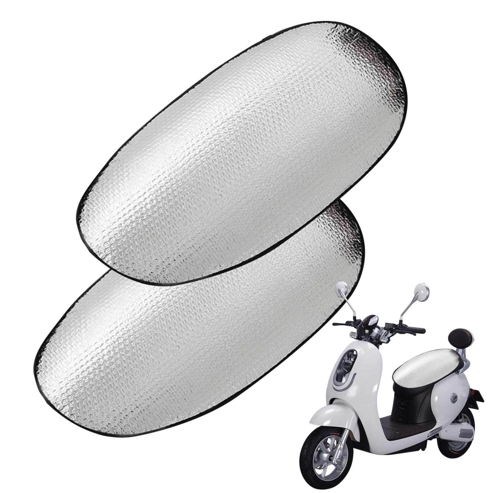 Pineeseatile Motorrad Sonnenschutzsitz Sitzkissen Motorrad Sonnenschutzkissen Abdeckung Elektroauto Sonnenschutz Sitz Abdeckung Aluminium Film Kissen für Motorrad 2pcs von Pineeseatile