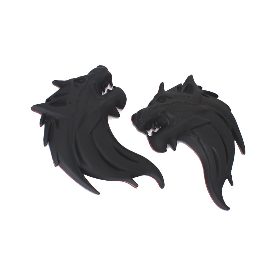 Zink -Legierungsauto -Aufkleber Metal Car Defal Wolf Head Totem Aufkleber Wolf Emblem Fahrzeugaufkleber Dekoration Schwarz 1Pair von Pineeseatile