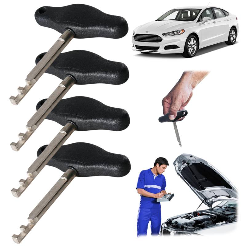 Zündkerzendrahtentfernung Tool 4PCS 4 rostfeste Zündkerzenentfernung Tool Sturdy Zündkerzenschlüssel mit Nicht rutschem Griff tragbarer Kabelbaum-Steckerentfernungstool für das Auto, Zündkerzenentfer von Pineeseatile