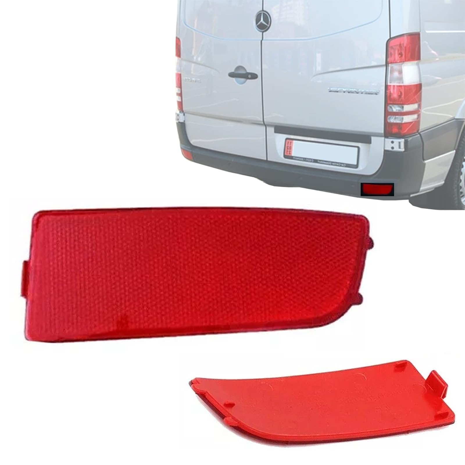 Kompatibel mit Mercedes Sprinter W906 VW CRAFTER 30-50 Heckstoßstange rechts Fahrerseite roter Reflektor 2E0945105A, A9068260140 von Pinochukka