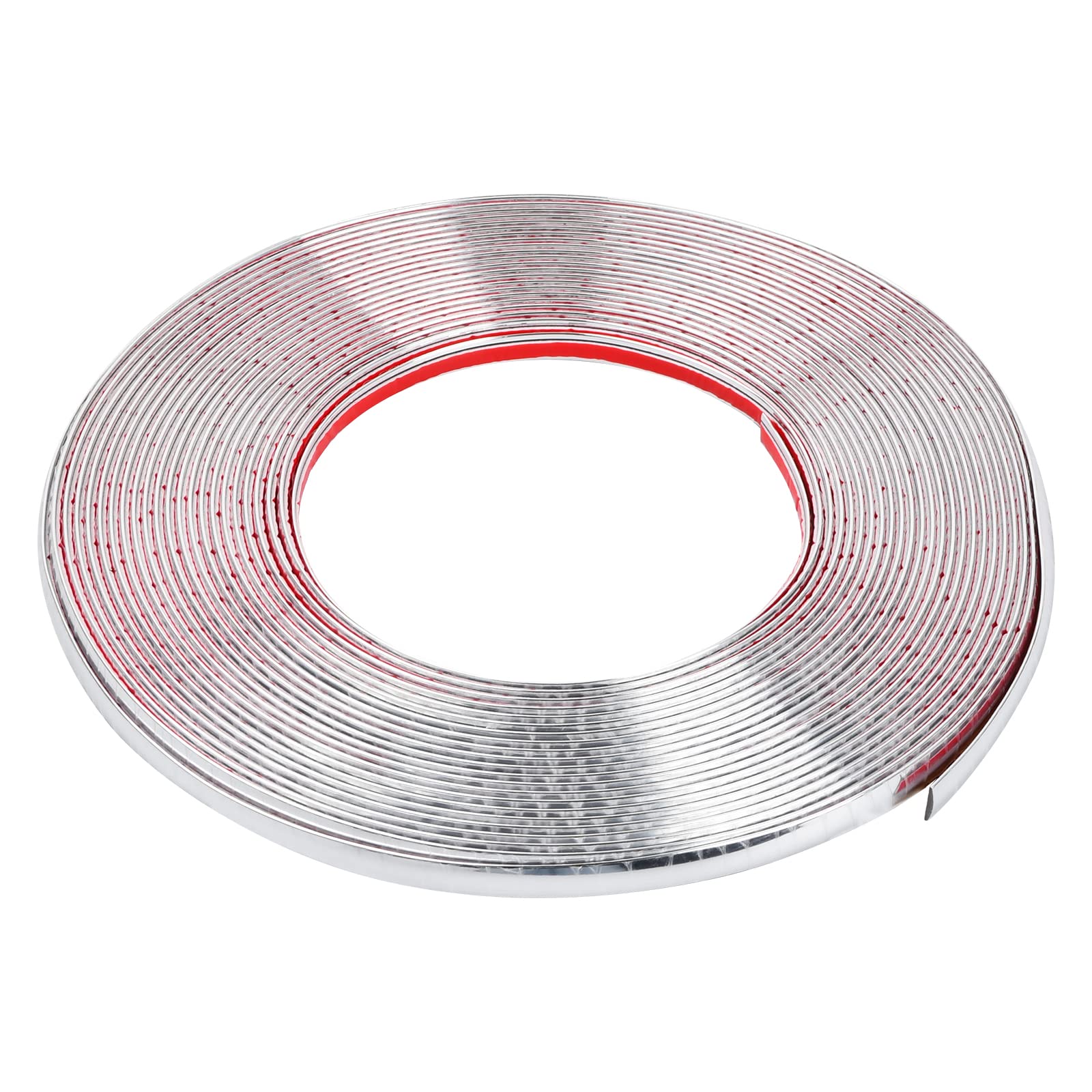 Pinsheng Chrom Zierleiste Auto Styling Strip Zierleiste Chromleiste 10 mm x 15m Klebeband Leisten Aufkleber Silber Selbstklebend Universal Auto Chromleiste Silber von Pinsheng