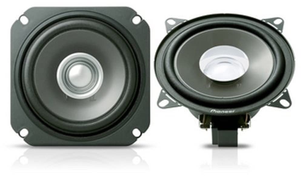 Pioneer TS-1001I 10 cm Doppelmembranlautsprecher Set mit 2 Lautsprechern (je 110 W max., 20 W Sinus), kraftvoller Klang, hoher Wirkungsgrad, 43 mm Einbautiefe, 102 mm Einbauausschnitt, mit Gitter von Pioneer