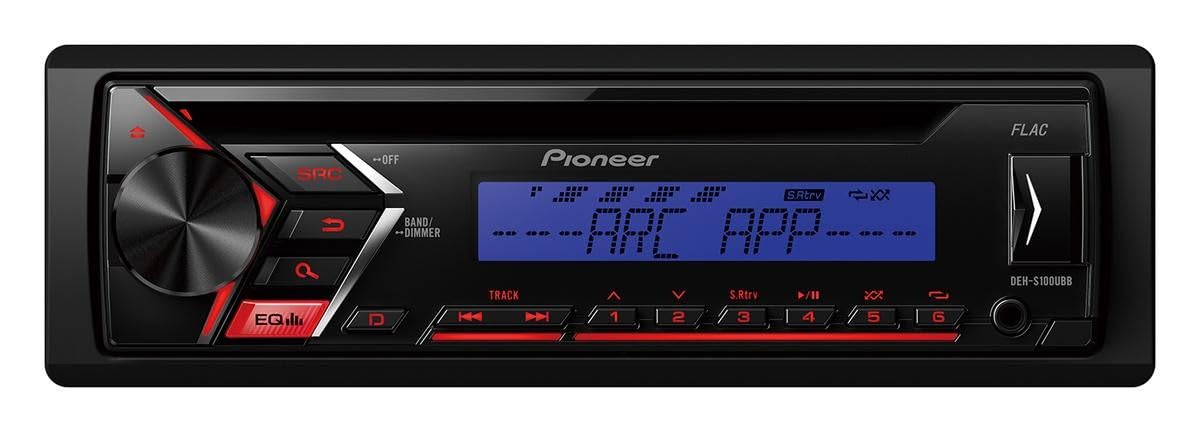 Pioneer DEH-S100UBB | 1DIN Autoradio 1DIN Autoradio mit roter Tastenbeleuchtung, Display blau | CD-Tuner mit RDS | MP3 | USB | AUX-Eingang | ARC von Pioneer