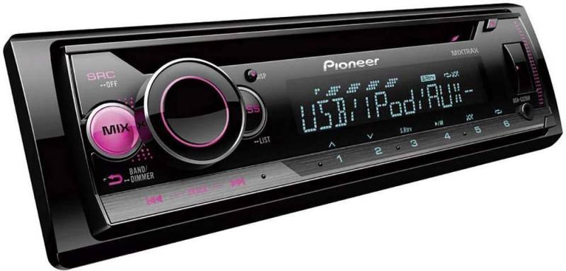 Pioneer DEH-S220UI , 1DIN RDS-Autoradio mit roter Tastenbeleuchtung , Display weiß , Android-Unterstützung , iPhone-Steuerung , 5-Band Equalizer , CD , MP3 , USB , AUX- Eingang , ARC App von Pioneer