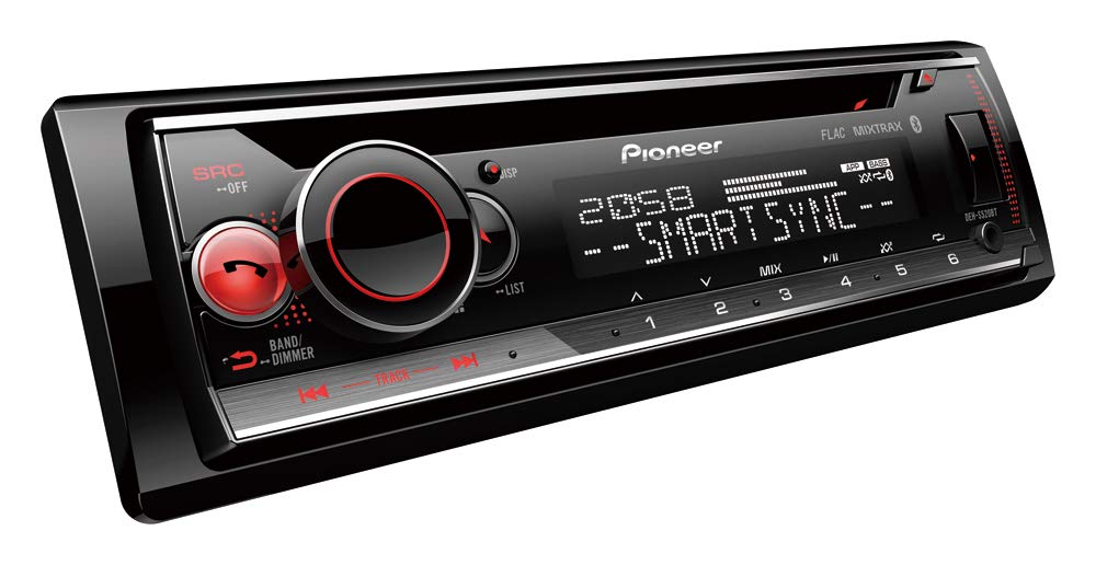 Pioneer DEH-S520BT, 1-DIN Autoradio, CD-Tuner mit RDS, Bluetooth, MP3, USB und AUX-Eingang, RGB – Beleuchtung, Freisprecheinrichtung, Smart Sync App, 13-Band-Equalizer von Pioneer