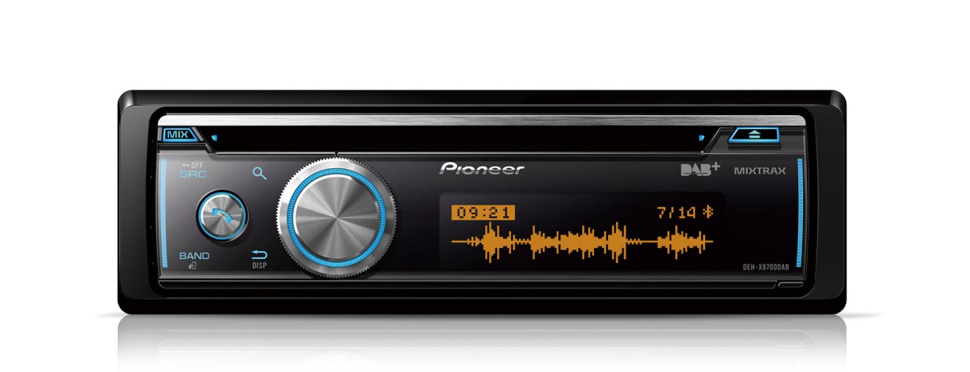 Pioneer DEH-X8700DAB-AN, 1-DIN-Autoradio, CD-Tuner mit FM und DAB+, Bluetooth, MP3, USB und AUX-Eingang, RGB – Beleuchtung, Bluetooth, Smart Sync App, 5-Band Equalizer, Spotify, inkl. DAB-Antenne von Pioneer