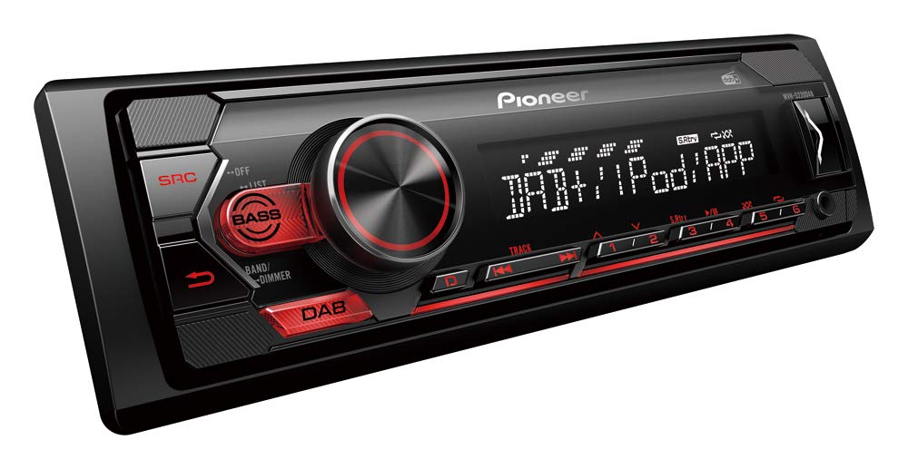 Pioneer Electronics MVH-S220DAB-AN, 1DIN Autoradio inkl. DAB-Antenne mit RDS und DAB+, rot, USB für MP3, WMA, WAV, FLAC, AUX-Eingang, Android-Unterstützung, iPhone-Steuerung, ARC App von Pioneer