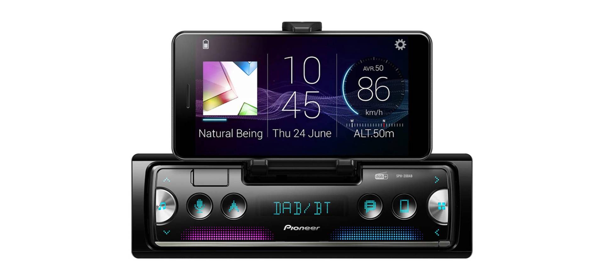 Pioneer Electronics SPH-20DAB, 1DIN Autoradio mit RDS und DAB+, Bluetooth, USB für MP3, WMA, WAV, FLAC, Android-Unterstützung, iPhone-Steuerung, Smart Sync App, Schwarz von Pioneer