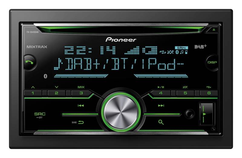 Pioneer FH-X840DABAN, inklusive DAB Antenne, 2DIN Autoradio, CD-Tuner mit FM und DAB+, Bluetooth, MP3, USB und AUX-Eingang, RGB – Beleuchtung, Freisprecheinrichtung, 13- Band Equalizer von Pioneer