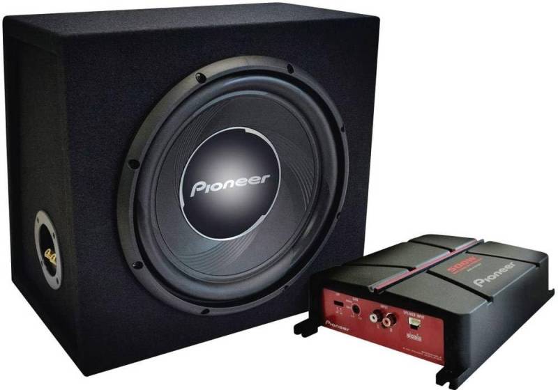 Pioneer GXT-3730B – Paket aus 30-cm-Gehäusesubwoofer und brückbarem 2-Kanal-Verstärker, 1400 W Maximalleistung, 30 cm, IMPP Membran, schwarz von Pioneer