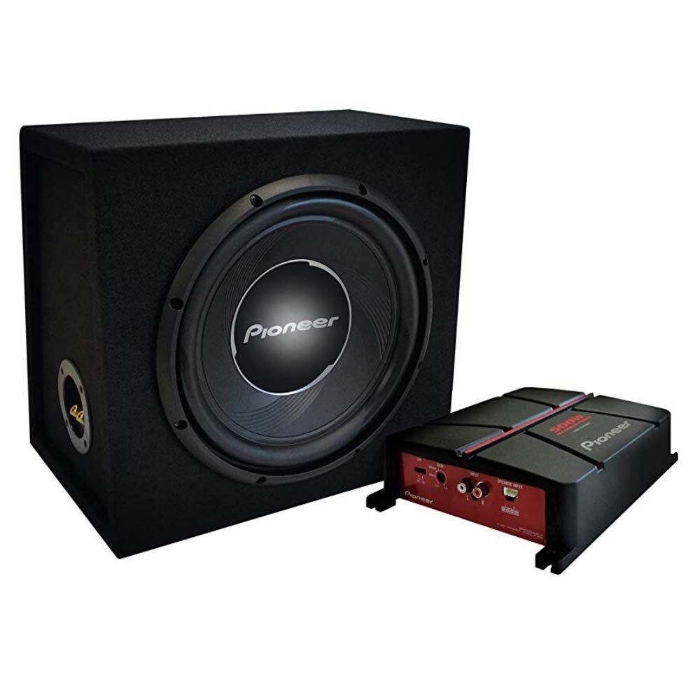 Pioneer GXT-3730B-SET – Paket aus 30-cm-Gehäusesubwoofer und brückbarem 2-Kanal-Verstärker inkl. Kabelset, 1400 W Maximalleistung, 30 cm, IMPP Membran, schwarz von Pioneer