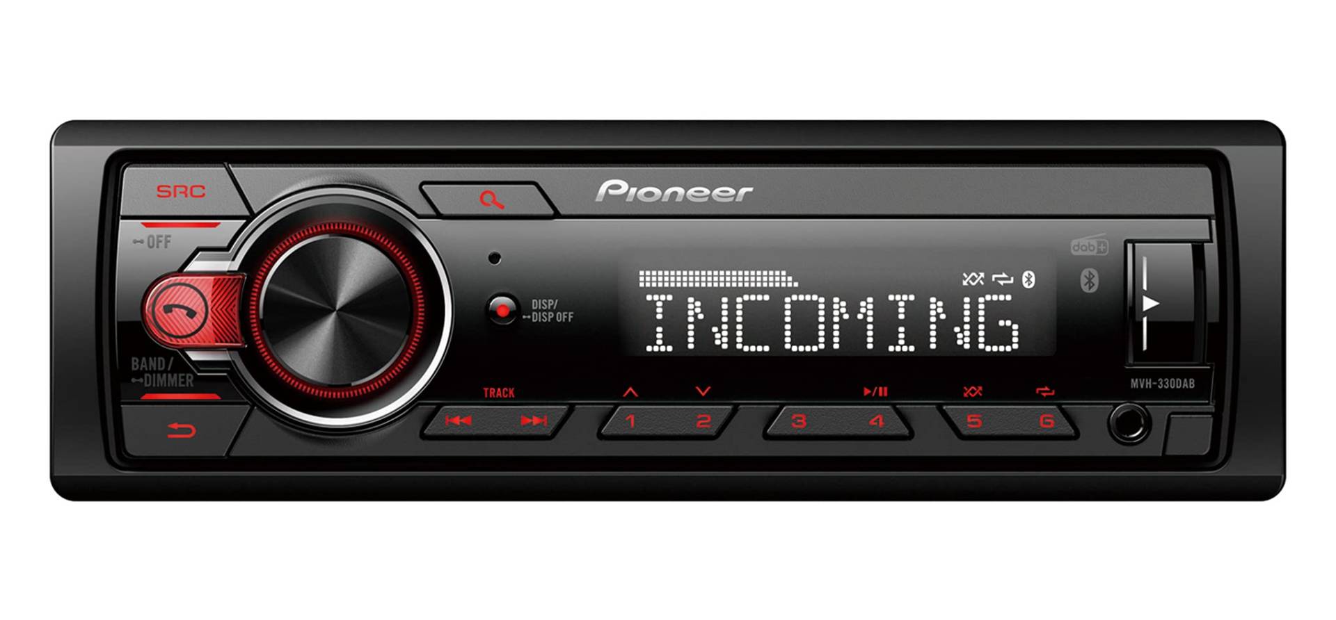 Pioneer MVH-330DAB-AN, 1DIN Autoradio mit RDS und DAB+, USB, AUX-Eingang, Bluetooth, geringe Einbautiefe, inklusive DAB-Antenne von Pioneer