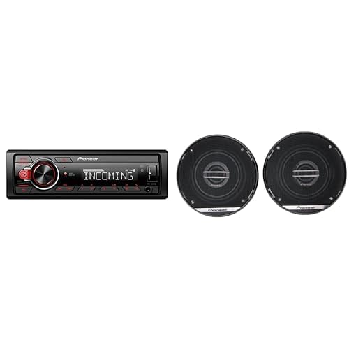 Pioneer MVH-330DAB-AN, 1DIN Autoradio mit RDS und DAB+, USB, AUX-Eingang & TS-G1020F 2-Weg-Koaxiallautsprecher für Autos (210 W) von Pioneer