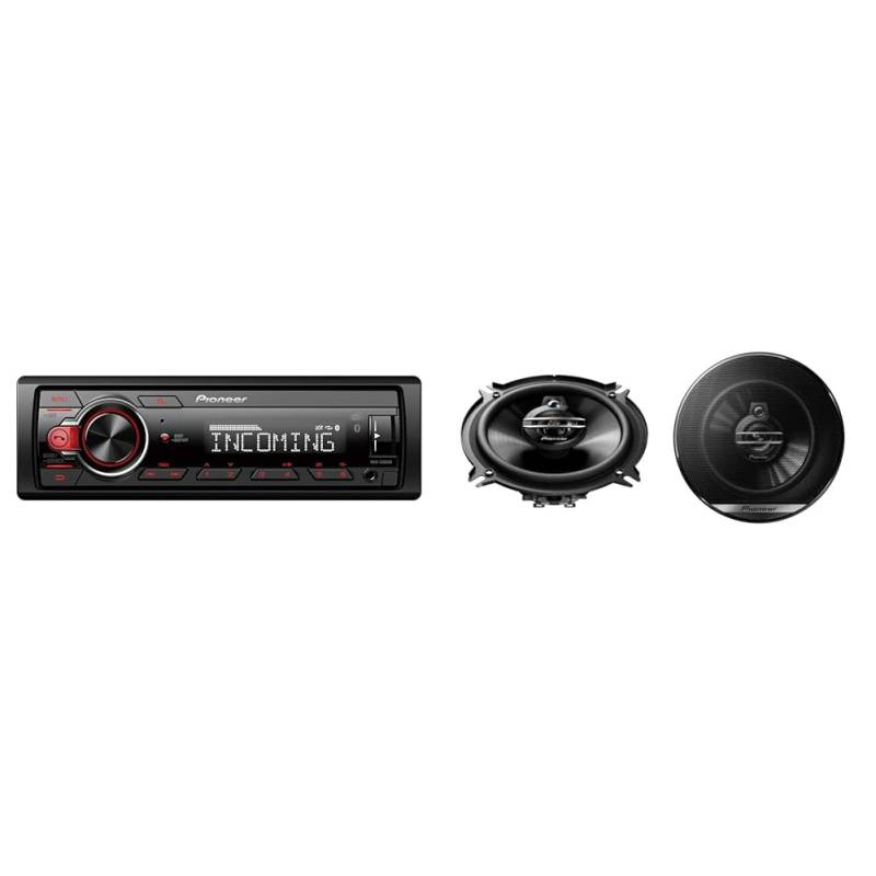 Pioneer MVH-330DAB-AN, 1DIN Autoradio mit RDS und DAB+ & TS-G1330F 3-Weg-Koaxiallautsprecher für Autos (250 W), 13 cm von Pioneer