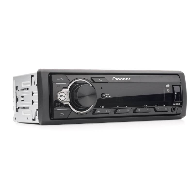 Pioneer MVH-330DAB, 1DIN Autoradio mit RDS und DAB+, USB, AUX-Eingang, Bluetooth, geringe Einbautiefe, Schwarz/Grau/Rot von Pioneer