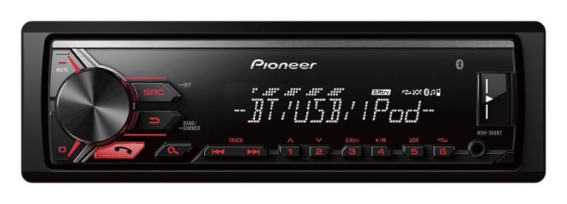 Pioneer MVH-390BT USB, AUX-In mit Kabel und Bluetooth ohne Kabel schwarz von Pioneer