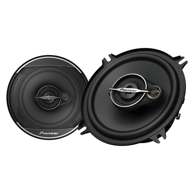 Pioneer TS-A1371F 13 cm 3-Weg-Koaxial-Lautsprecher Set mit 2 Lautsprechern (je 300 W max., 50 W Sinus), kraftvoller Klang, hoher Wirkungsgrad, 54 mm Einbautiefe, 121 mm Einbauausschnitt, mit Gitter von Pioneer