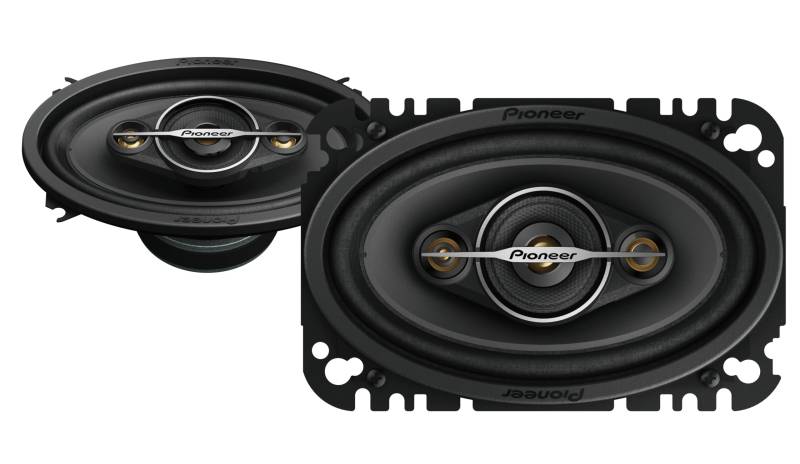 Pioneer TS-A4671F 4 x 6" 4-Weg-Koaxial-Lautsprecher Set mit 2 Lautsprechern (je 210 W max., 30 W Sinus), kraftvoller Klang, hoher Wirkungsgrad, 42 mm Einbautiefe, 93 x 153 mm Einbauausschnitt von Pioneer