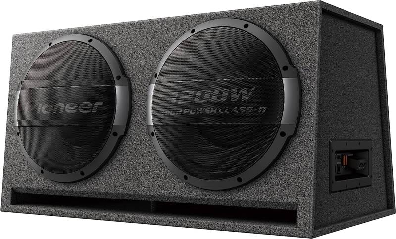 Pioneer TS-WX1220AH Aktivsubwoofer, leistungsstarker Gehäuse Subwoofer mit 3000 W Maximalleistung, 2 x 30 cm Subwoofer in MDF Gehäuse, IMPP Membran, schwarz von Pioneer