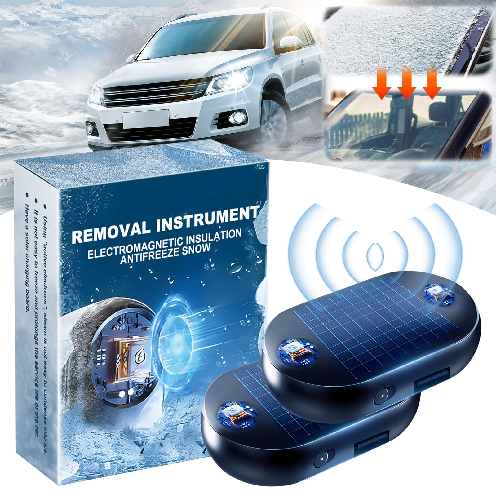 Pipihome Elektromagnetische Molecular Interference Anti-Freezing Snow Removal Device Car, Frostschutzmittel Schneeräumungswerkzeug, Tragbarer Auto Enteiser Defroster Frostschutzmittel von Pipihome