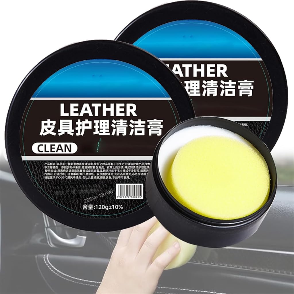 Pisheng Leader Reinigungs- und Pflegecreme und Reinigungspaste für die Lederpflege, Lederpflege-Reinigungspaste, Lederglanz-Kitm, Auto-Leder-Conditioner-Ölpaste (2 Stück) von Pisheng