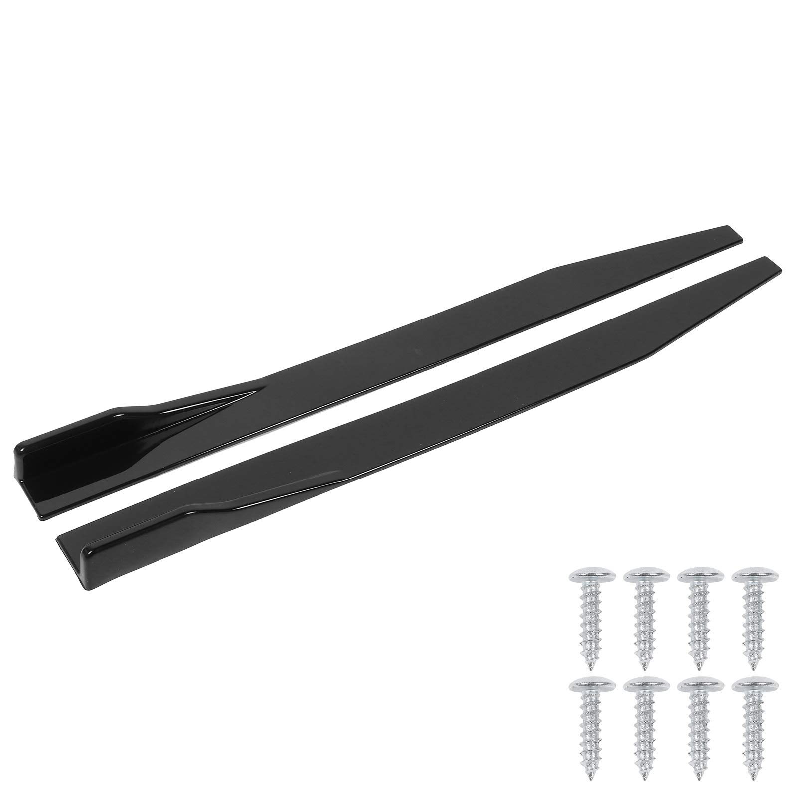 Pissente Universeller 120 cm Glänzender Schwarzer Auto -Seiten Rock Splitter Lippenflügelspoiler -Diffusor, 2pcs Seitenrock mit 8pcs Schraubenverstärkung Aerodynamische Leistung und von Pissente