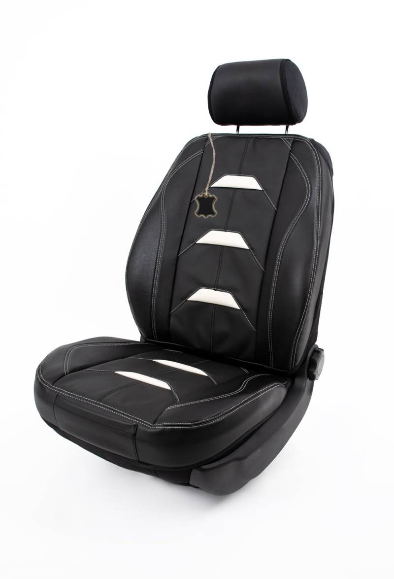 Piton Applicatore Leather White Sitzauflage Auto, Autositzschoner, Sitzschoner Auto, hermittel in der EU, universeller Sitzbezug, Sitzschutz kompatibel mit den meisten Autos und SUV von Piton