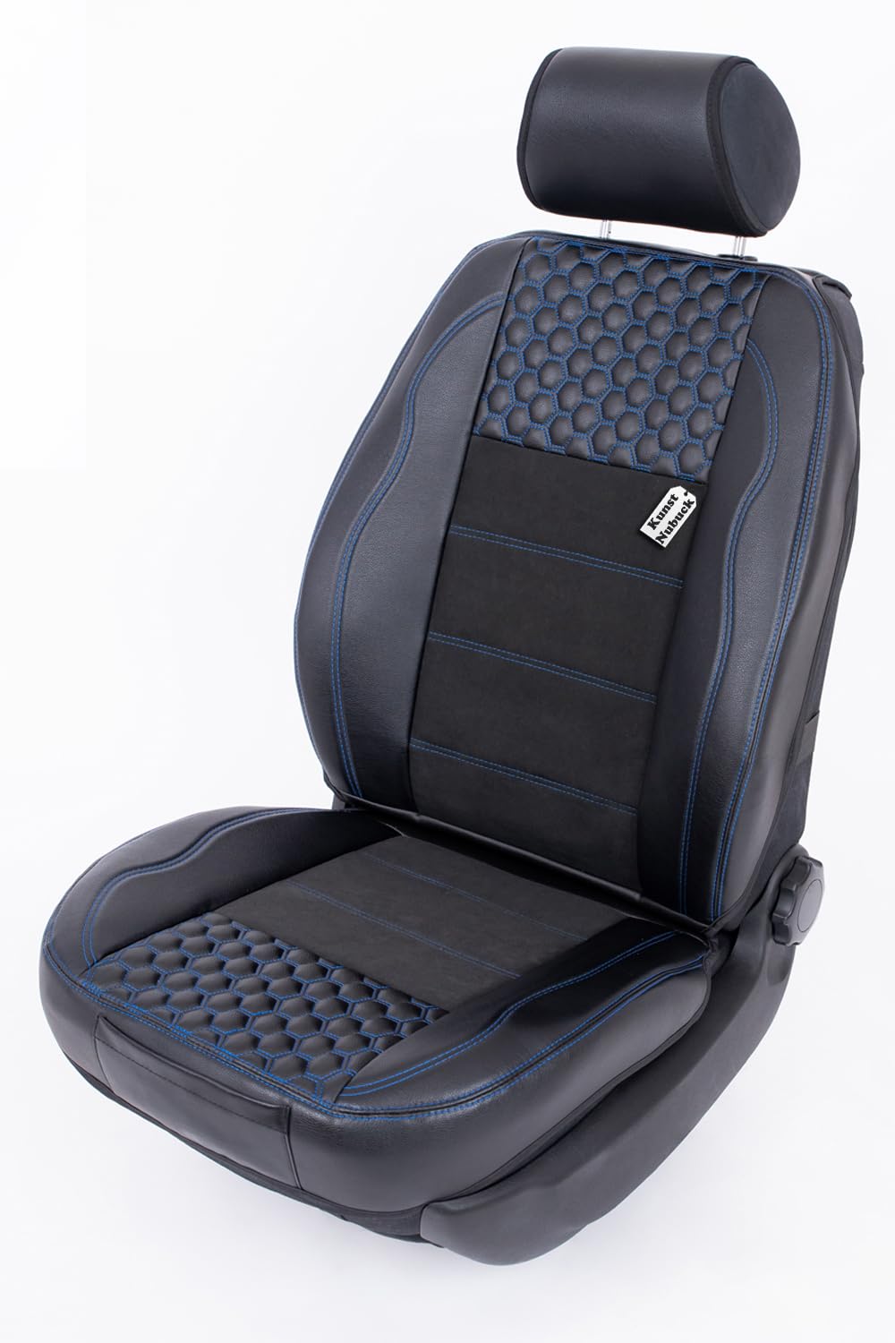 Piton Hexagony Nubuck Blue Sitzauflage Auto, Autositzschoner, Sitzschoner Auto, hermittel in der EU, universeller Sitzbezug, Sitzschutz kompatibel mit den meisten Autos und SUV von Piton