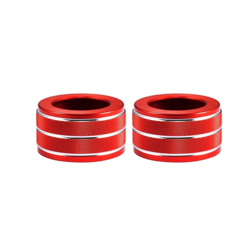 Pizgear 1 3 X5 X6 E87 E81 E82 E90 E91 E92 E93 E70 E71 Aluminiumlegierung Klimaanlage Soundschalter Steuerknopf Zierringabdeckung Abdeckring für den Lüftungsknopf(Red,for 3 Series E90 E91) von Pizgear