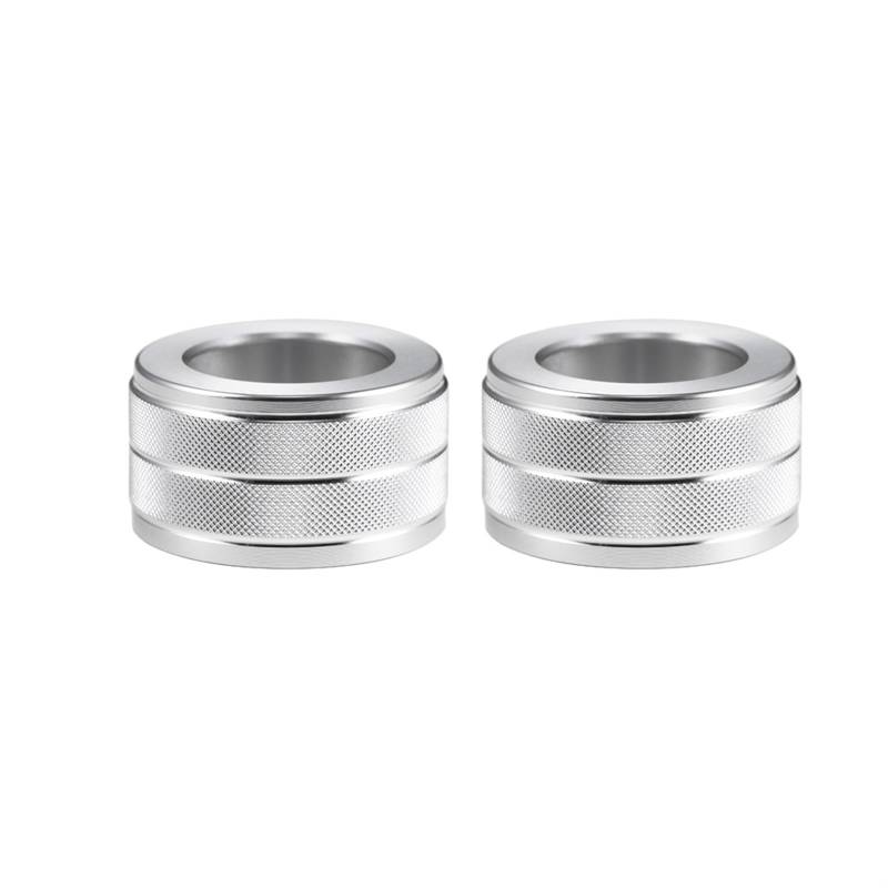 Pizgear 1 3 X5 X6 E87 E81 E82 E90 E91 E92 E93 E70 E71 Aluminiumlegierung Klimaanlage Soundschalter Steuerknopf Zierringabdeckung Abdeckring für den Lüftungsknopf(Silver,for X6 E71) von Pizgear