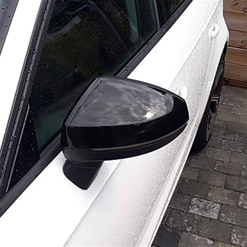 Pizgear 1 Paar, for, A3 S3 8V RS3 Auto Rückspiegelabdeckungen Kappenschale Gehäuse Tür Seitenspiegelabdeckungen Autozubehör Außenspiegel Ersatzteile Seitenspiegel-Abdeckkappen(Black NO Side Assist-2) von Pizgear