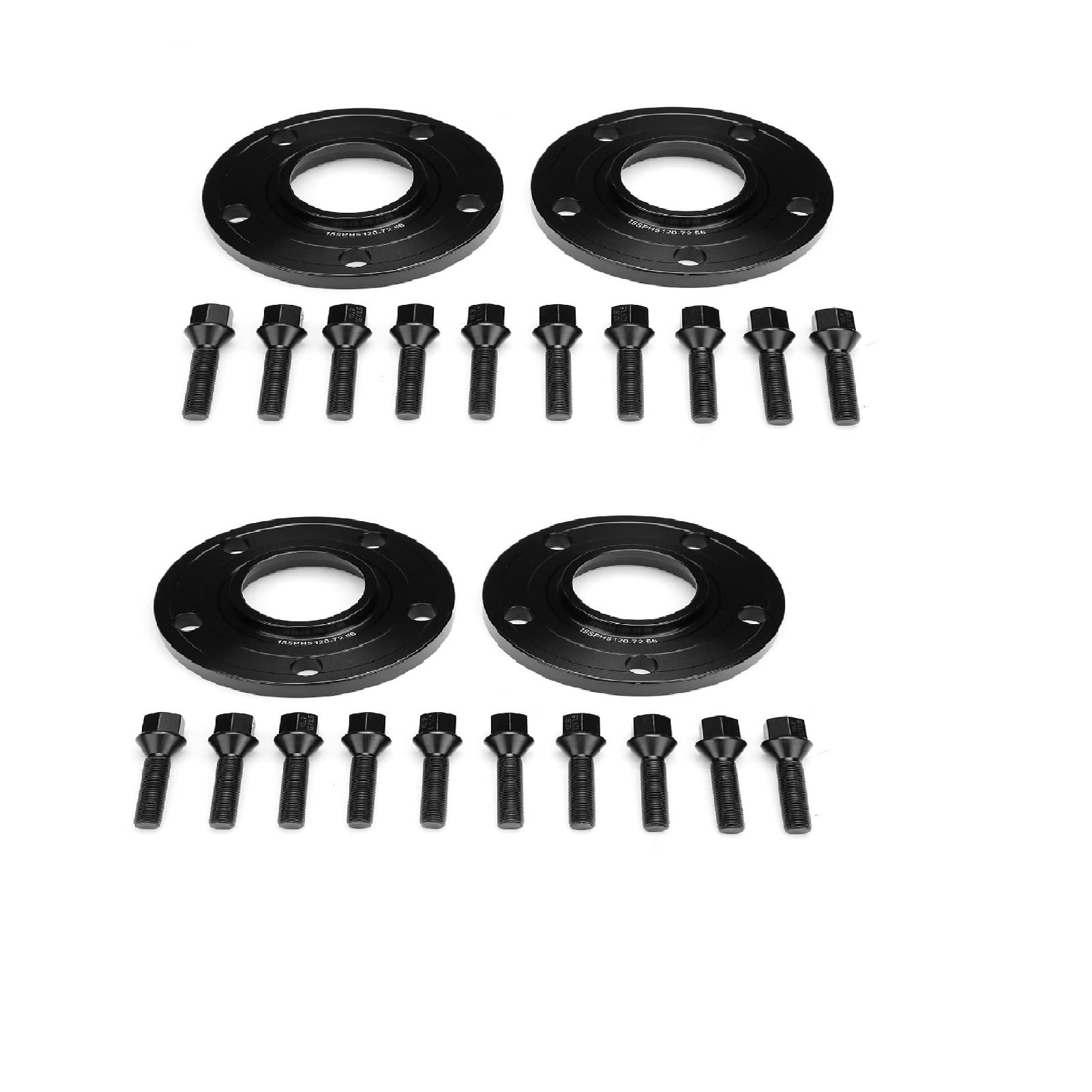 Pizgear 15mm Spurverbreiterung Adapter PCD 5x120mm 72,56mm Reifen Distanzstück Nabenzentrierung, for, E46 E60 E82 E88 E30 E36 E28 E34 E90 E91 E92 E24 Abstandshalter für Autonaben(4pcs) von Pizgear