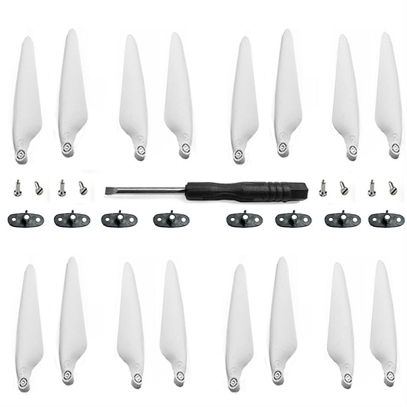 Pizgear 16 Stück Propeller, for Hubsan Zino PRO Zino 2 H117S Luft-Vierachsen-Flugzeugzubehör Ferndrohne CW CCW Schaufel und Cli leichte Drohnenpropeller(White) von Pizgear