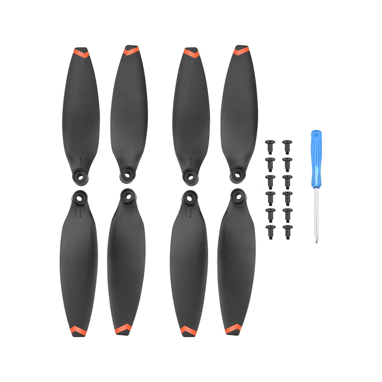 Pizgear 2/4 Paar geräuscharme Ersatz-Propellerteile, Leichter Prop-Faltblattflügel, for FIMI X8 Mini-Drohne leichte Drohnenpropeller(Orange Edge) von Pizgear