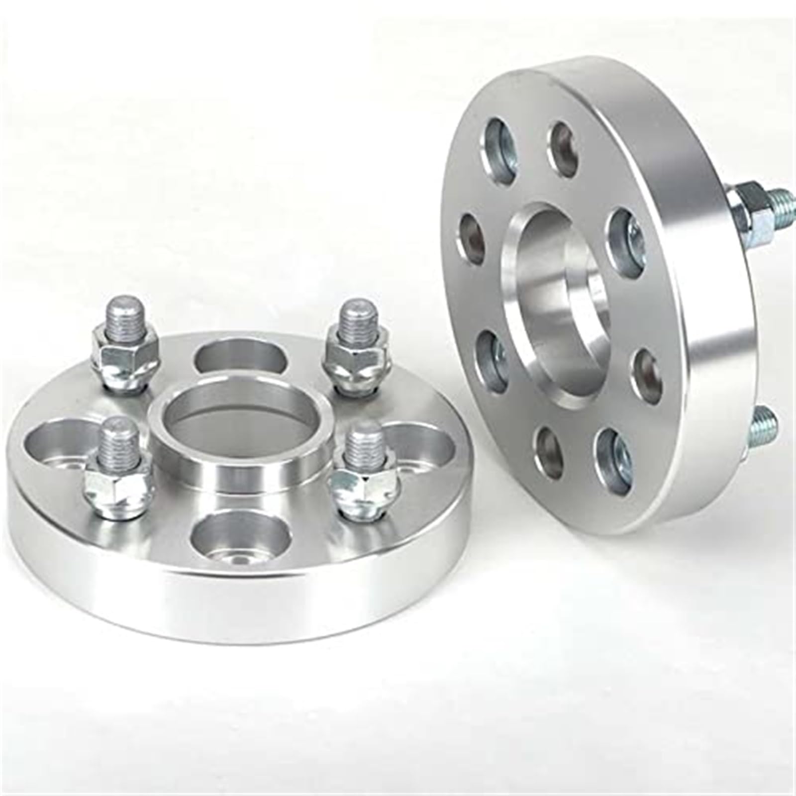 Pizgear 2 Stück 5/20/25/30/35 mm PCD 4 x 110 Mittelbohrung 60,1 mm Spurverbreiterungsadapter Flansch 4 Lug-Anzug, for Universalauto M12XP1.5 12xP1.25 Spurverbreiterungen(BLACK 20mm P12x1.25 Silver) von Pizgear