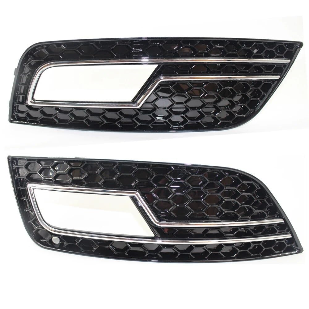 Pizgear 2X RS4 Style Glänzend Schwarz Waben Auto Frontstoßstange Nebelscheinwerfer Kühlergrill Abdeckung, for Audi, for A4 B8.5 2013 2014 2015 2016 Nebelscheinwerfer Grill Nebelscheinwerfer-Grillabdec von Pizgear