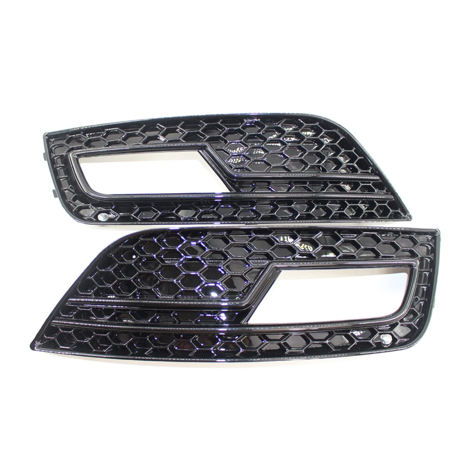 Pizgear 2X RS4 Style Glänzend Schwarz Waben Auto Frontstoßstange Nebelscheinwerfer Kühlergrill Abdeckung, for Audi, for A4 B8.5 2013 2014 2015 2016 Nebelscheinwerfer Grill Nebelscheinwerfer-Grillabdec von Pizgear