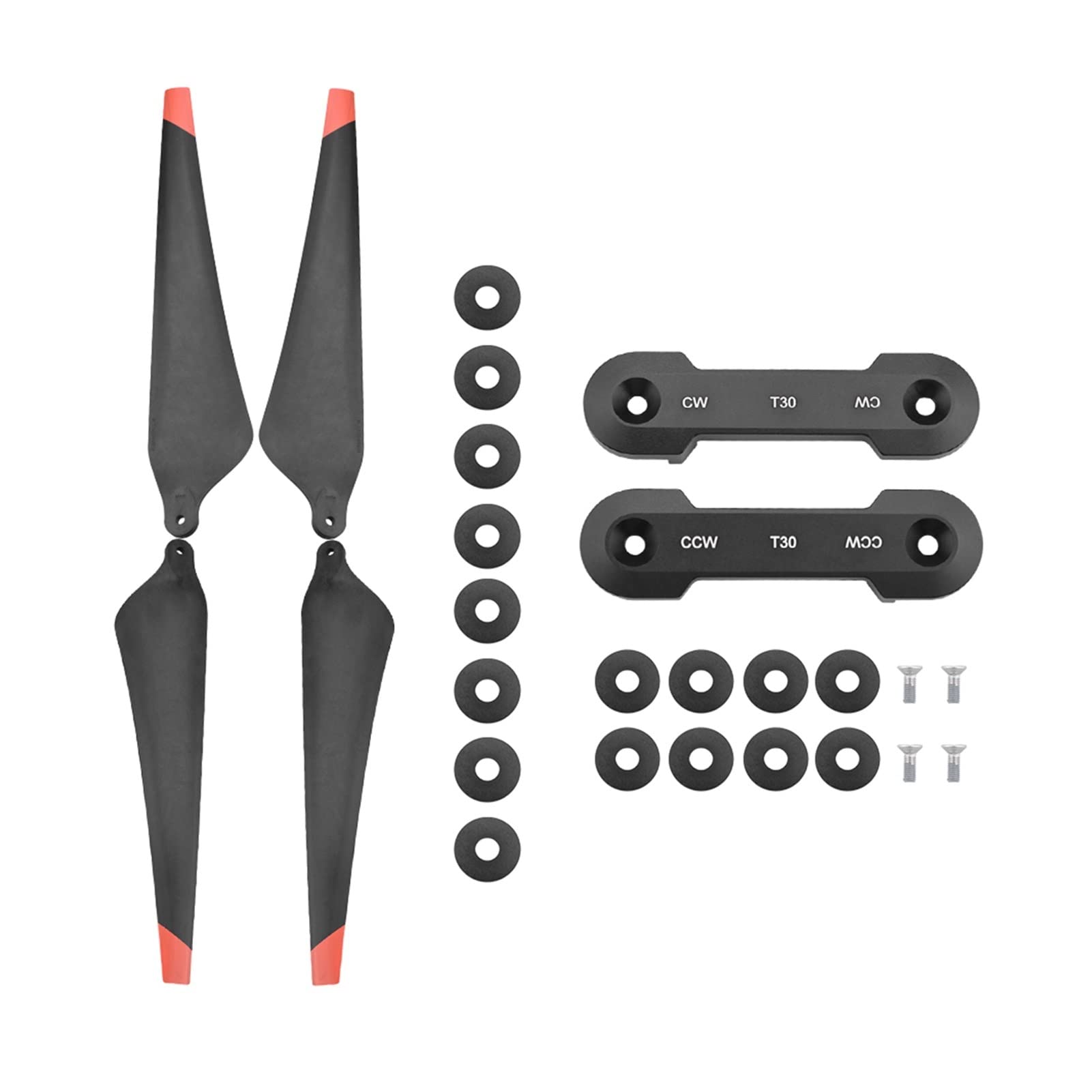 Pizgear 3820 Carbon Faser Nylon Paddel Klapp Propeller CW/CCW Mit Requisiten Klemme Landwirtschaft Anlage Drone Zubehör, for DJI T30 leichte Drohnenpropeller(Orange 1 Pair Set) von Pizgear