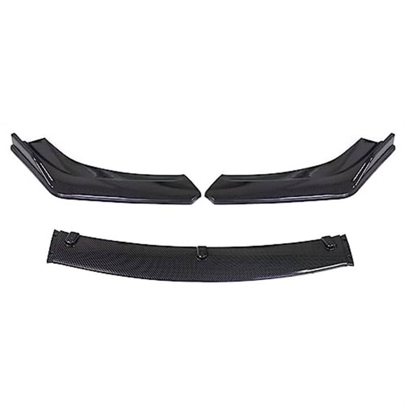 Pizgear 3PCS Frontstoßstange Lip Spoiler Side Splitter Deflector Cover Body Kit, for Civic, X FC FK 2016 2017 2018 2019 Autozubehör Frontspoiler Stoßstangenspoiler(Black Carbon Fiber Look) von Pizgear