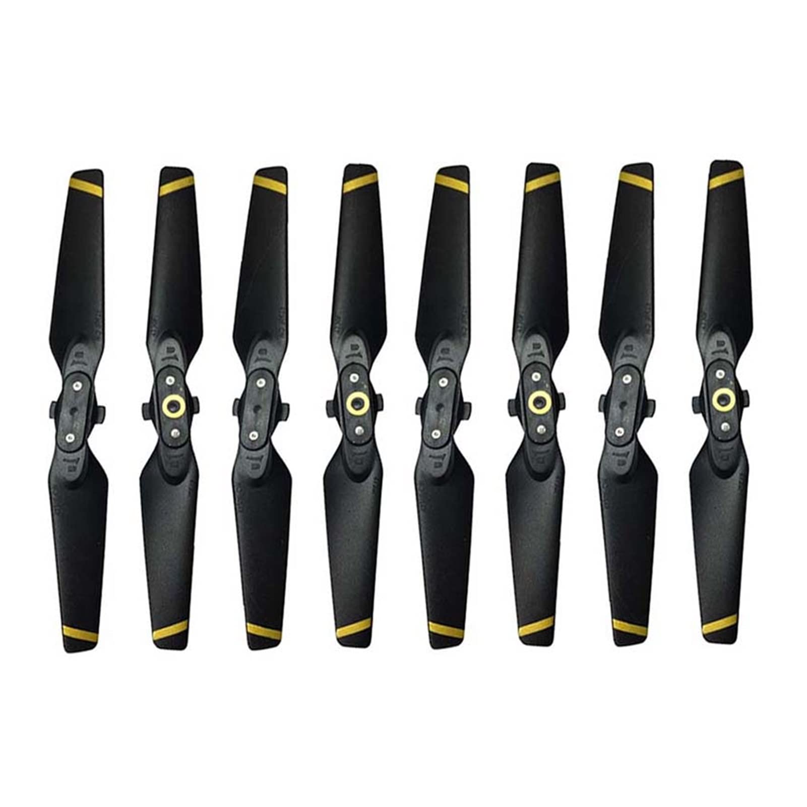 Pizgear 4 Paar 4730F Propeller-Schnellspanner-Faltblätter CW CCW Flügel-Ersatzzubehör, for DJI Spark Drone leichte Drohnenpropeller(Golden Stripe) von Pizgear