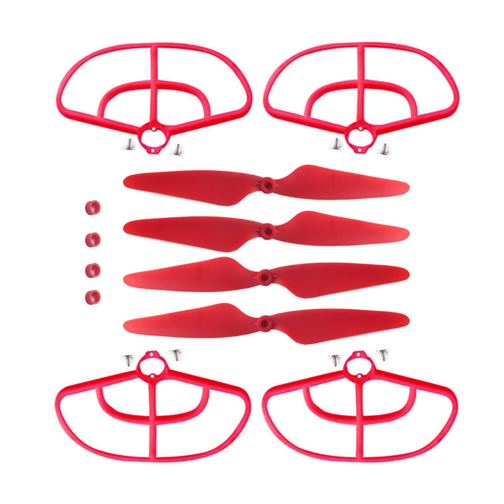 Pizgear 4 Propellerschutzring rot, for MJX B2C B2W RC Quadcopter Spielzeugmodell UAV Teile Flugzeugteile leichte Drohnenpropeller von Pizgear