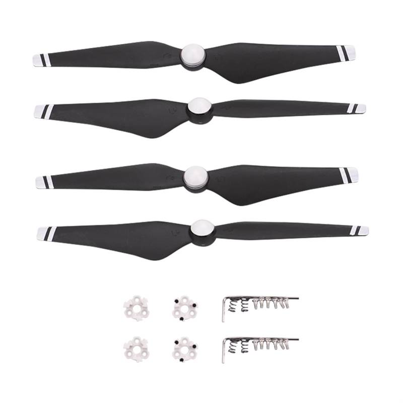 Pizgear 4 stücke 9450S Propeller Quick Release Klinge CC CW Requisiten Flügel Mit Halterung Basis Ersatzteile, for DJI Phantom 4 PRO 4a Erweiterte Drone leichte Drohnenpropeller(Black and White) von Pizgear