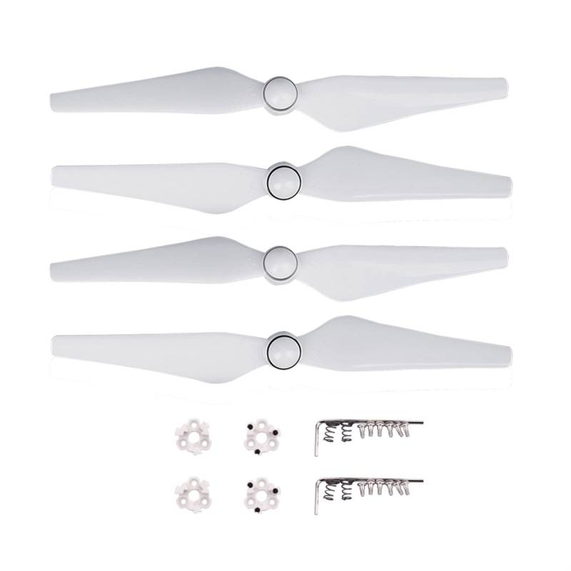 Pizgear 4 stücke 9450S Propeller Quick Release Klinge CC CW Requisiten Flügel Mit Halterung Basis Ersatzteile, for DJI Phantom 4 PRO 4a Erweiterte Drone leichte Drohnenpropeller(White) von Pizgear