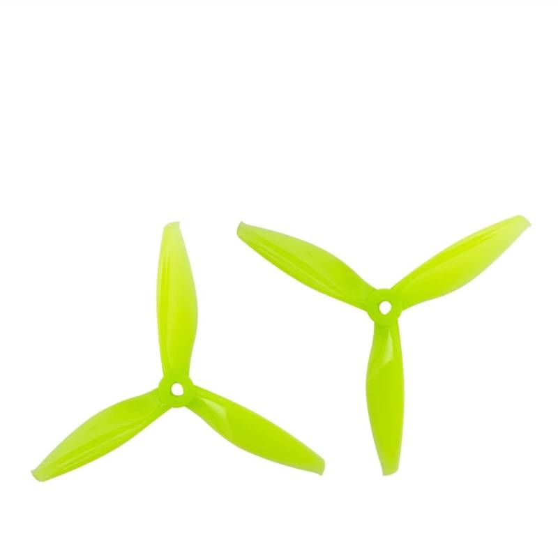 Pizgear 5,1 x 4,4 x 3 3-Blatt-PC-Propeller, for RC FPV Racing Freestyle 5-Zoll-Drohnen leichte Drohnenpropeller(2Pairs Yellow) von Pizgear