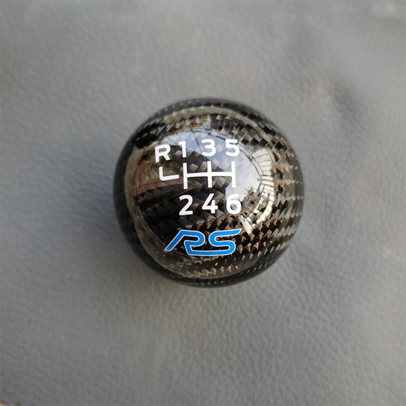 Pizgear 6-Gang-Schaltgetriebe, for Ford, for Focus, for Fiesta, for RS ST Schaltknauf, Auto-Handball-Schalthebel, Kohlefaser-Aluminiumlegierung Schaltknauf(Carbon Fibre RS) von Pizgear