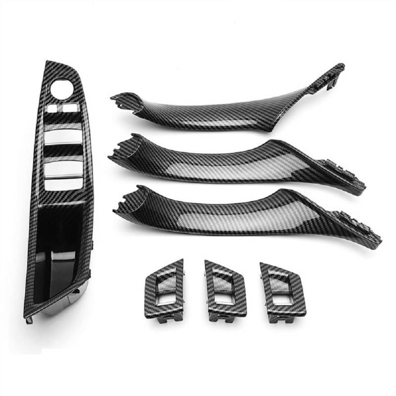 Pizgear 7 Stücke LHD/RHD Auto Innen Auto Fahrersitz Vorne Links Armlehne Innentürgriff Pull 1 Loch, for F10 2010-2016 Zierabdeckung für Autogriffe(Carbon Left) von Pizgear