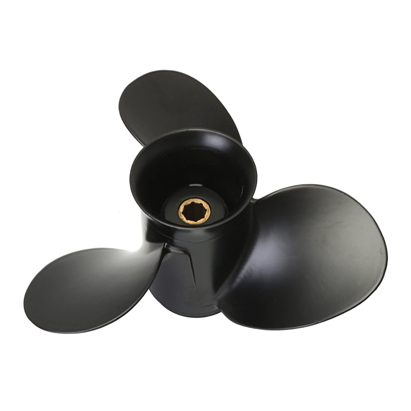 Pizgear 9 x 9 Boot-Außenbordpropeller 6–15 PS 48–828156A12 Marine-Propeller aus Aluminiumlegierung, schwarz, 8 Keilzahn, 3 Blatt Bootsmotorpropeller von Pizgear